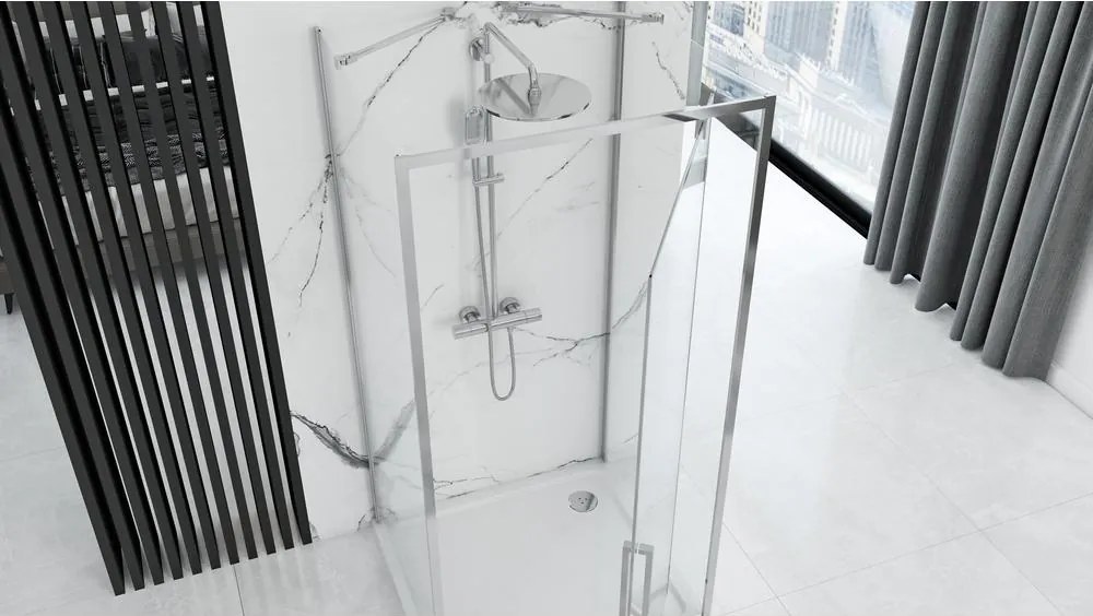 Cabina dus REA Rapid Swing 120x100 cm crom