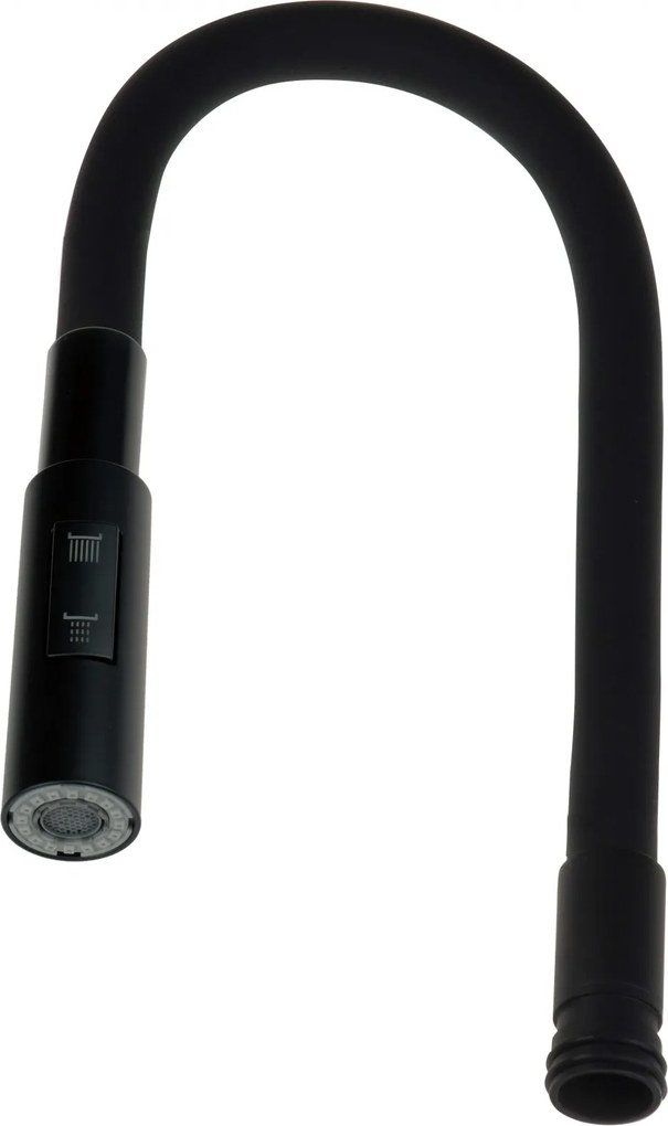 Pipa flexibila pentru baterie bucatarie, cu 2 functii, negru, Deante Luno Negru