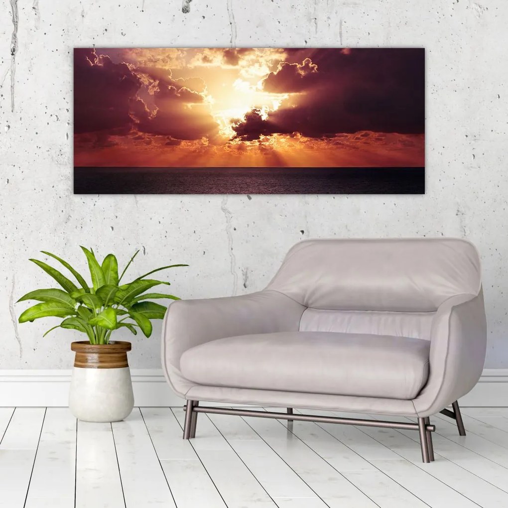 Tablou cu soarele după nori (120x50 cm)