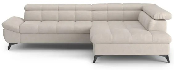 Canapea colțar extensibilă în L MARANO, dreapta, bej