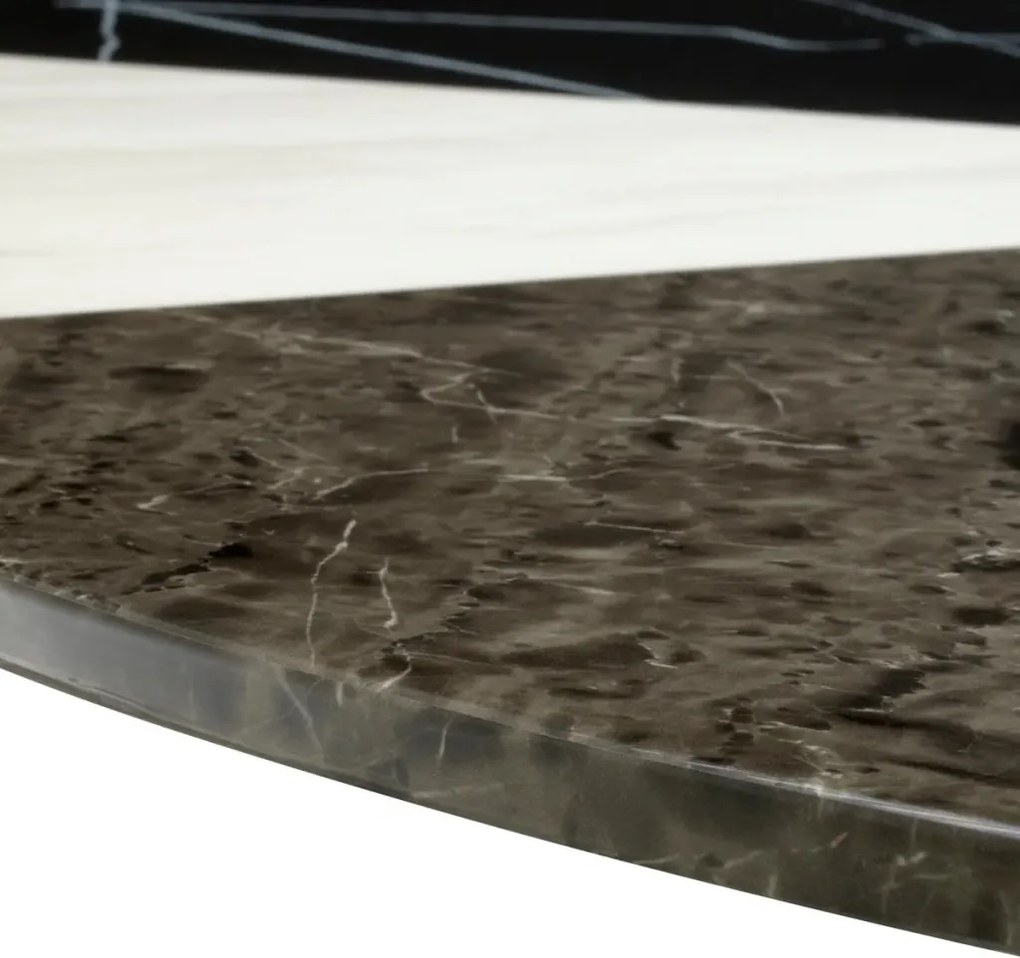 Masa Rotunda LUX din Otel, Marmura Artificiala, Tricolori 120cm