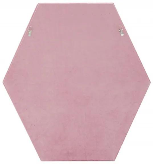 Oglindă decorativa roz din MDF si textil, 75 x 80 x 4 cm, Tony Mauro Ferreti