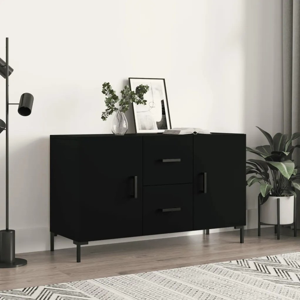 828173 vidaXL Servantă, negru, 100x36x60 cm, lemn compozit