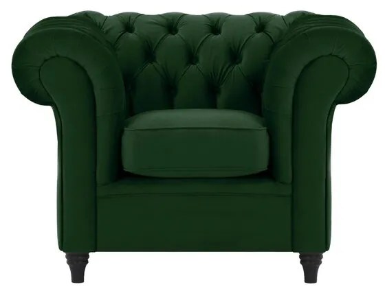 Fotoliu Chesterfield, catifea, verde, 78 x 90 x 78 cm