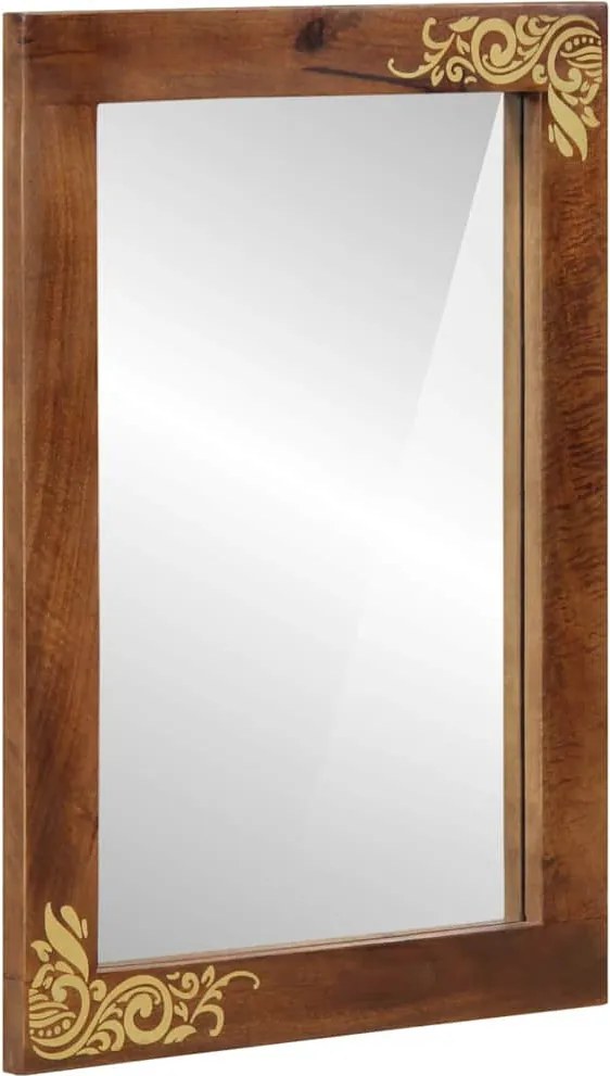 vidaXL Oglindă pentru baie cu oglindă Maro miere 70 x 50 x 2,5 cm