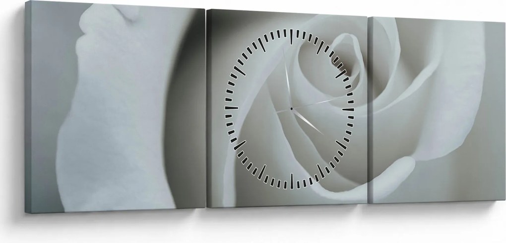 Tablou - Trandafirul alb (cu ceas) (90x30 cm)