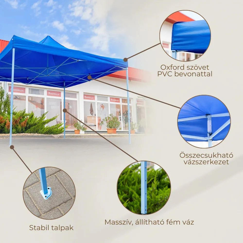 Foișor de grădină pliabil 3x3 m albastru