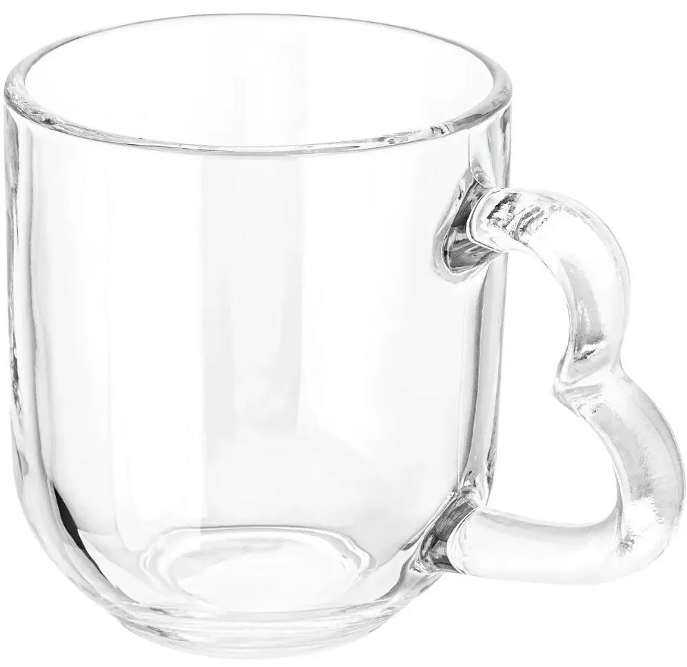 Set de căni de sticlă Altom Heart, 310 ml, 6 buc.