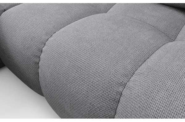 Colțar extensibil ALMADA, tapițat, cu spațiu de depozitare, orientare stânga, gri