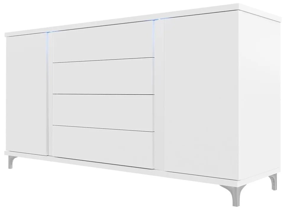 Comodă Aurelius 180 AR04 (Alb + Alb lucios). Promo -17%. 1058419