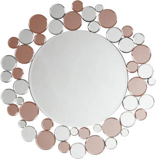 Oglinda rotunda Bubble Argintiu / Roz