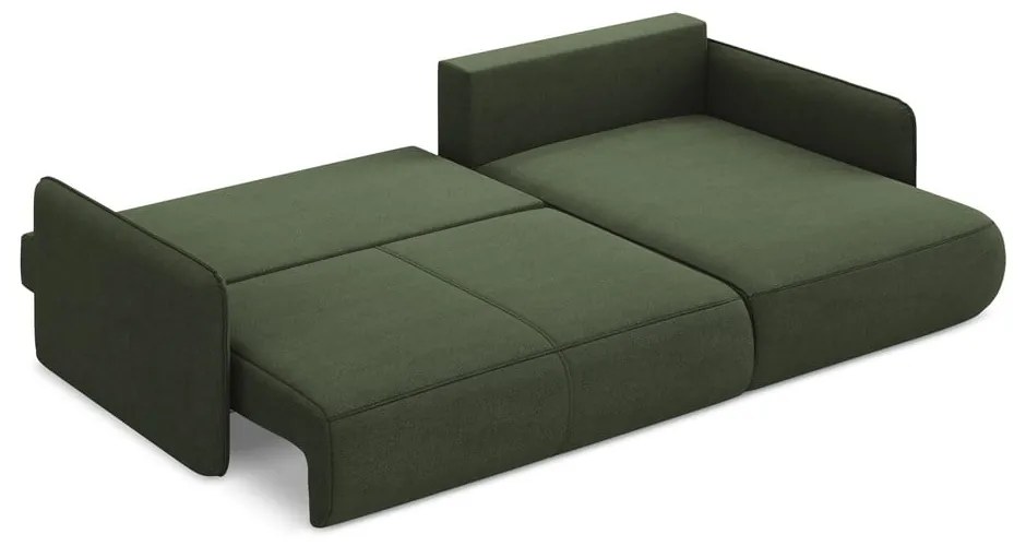 Colțar verde extensibil/cu spațiu de depozitare (cu colț pe partea dreaptă) Nanea – Makamii