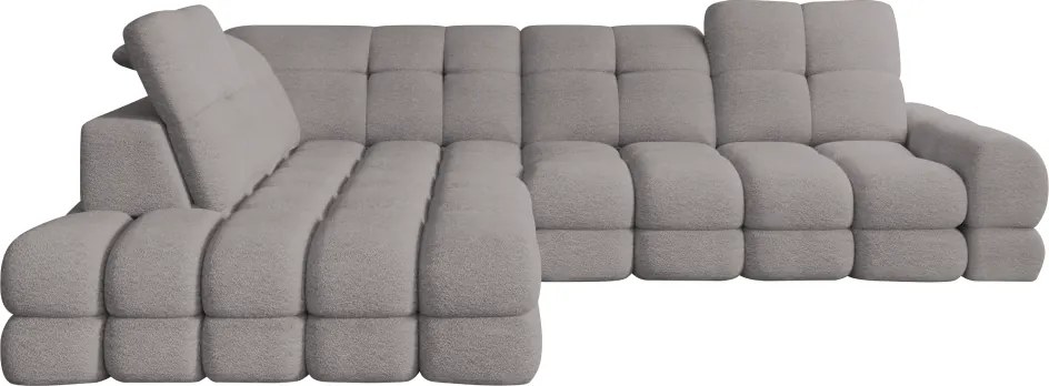Set canapea extensibilă cu funcţie de extensie electrică, bej-gri Taupe, pe stânga, TOLLO L ROH