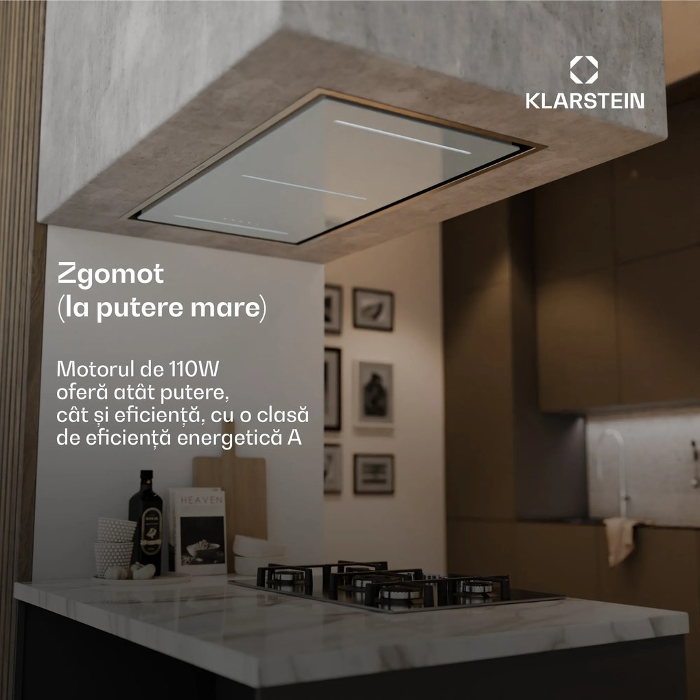 Klarstein Hota LuxeAir, 110 cm, WLAN + Bluetooth, LED, 750 m³/h, evacuare/recirculare, EEC: A