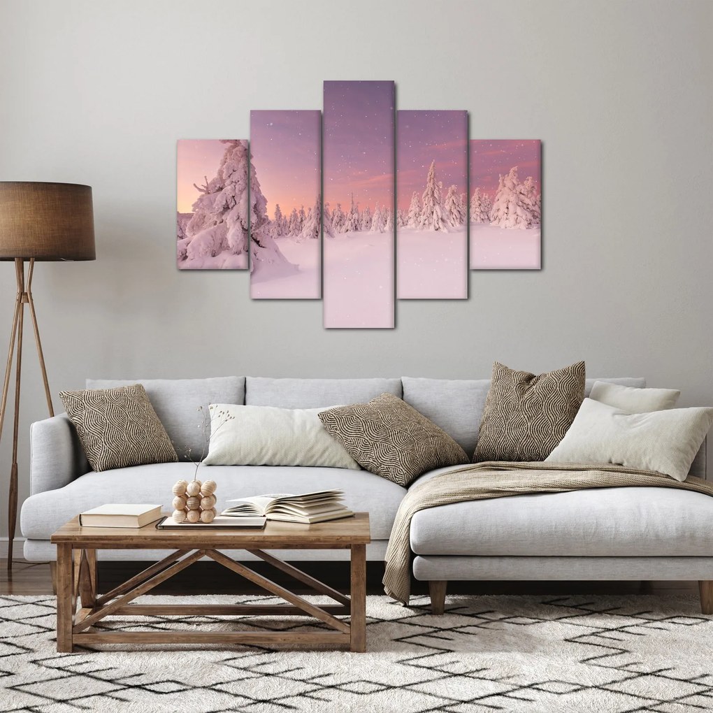 Tablou - Copaci sub așternut de zăpadă (150x105 cm)
