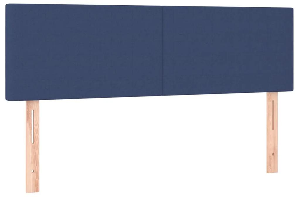 345790 vidaXL Tăblii de pat, 2 buc., albastru, 72x5x78/88 cm, textil