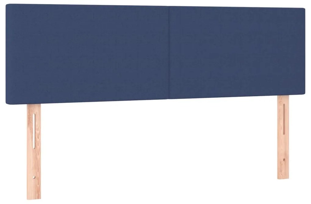 vidaXL Tăblii de pat, albastru, 144x5x78/88 cm, textil