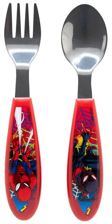Omul Păianjen Moving Target set de tacâmuri ergonomic din metal - 2 piese
