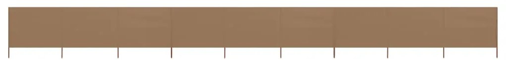 vidaXL Paravan anti-vânt cu 9 panouri, gri taupe 1200 x 160 cm, textil