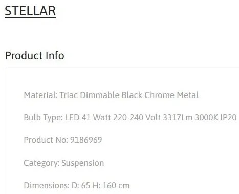 Lustra LED design ambiental deosebit Stellar 65cm, negru