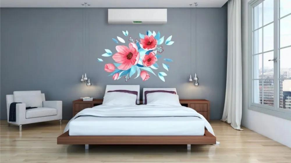 Autocolant decorativ de perete Flori 120 x 240 cm