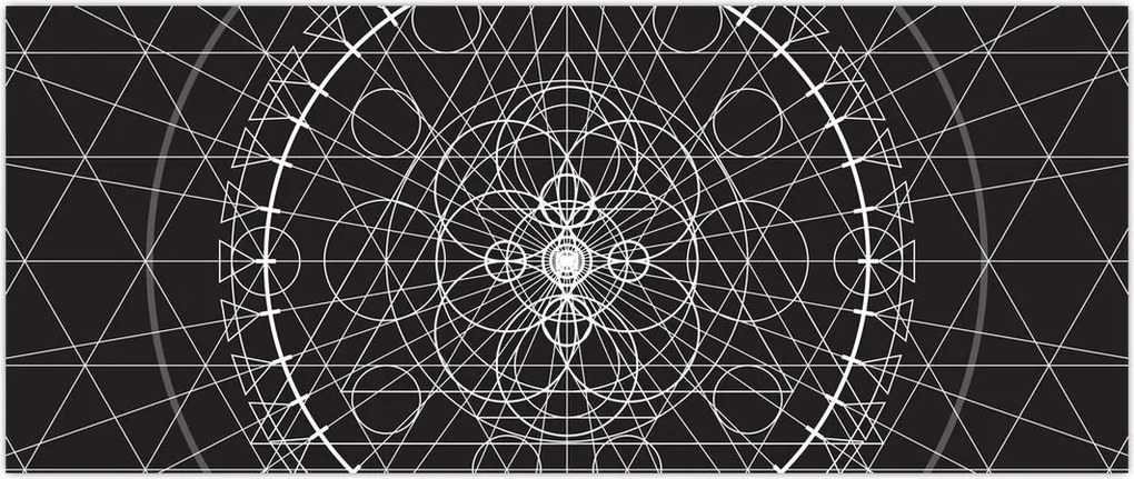 Tablou - Abstracție cu ceas (120x50 cm)