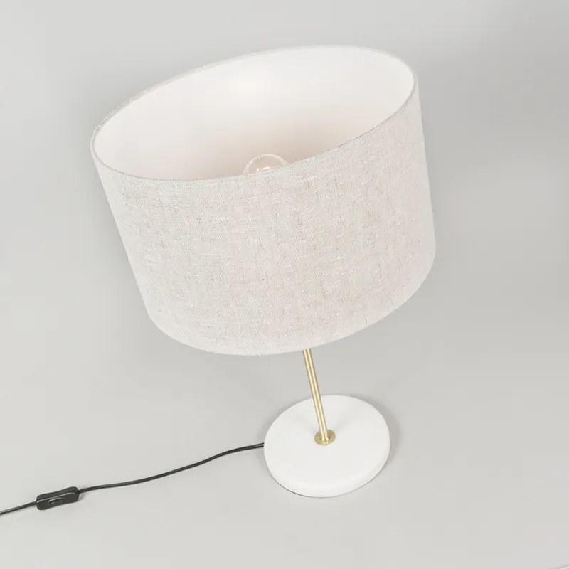 Lampă de masă din alamă cu abajur gri 35 cm - Kaso