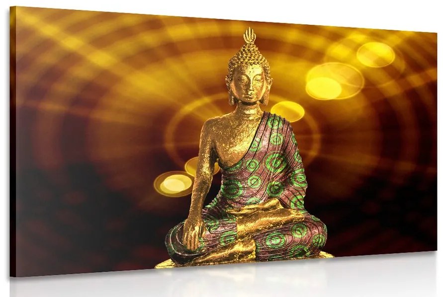 Tablou statuia a lui Budha pe fundal abstract