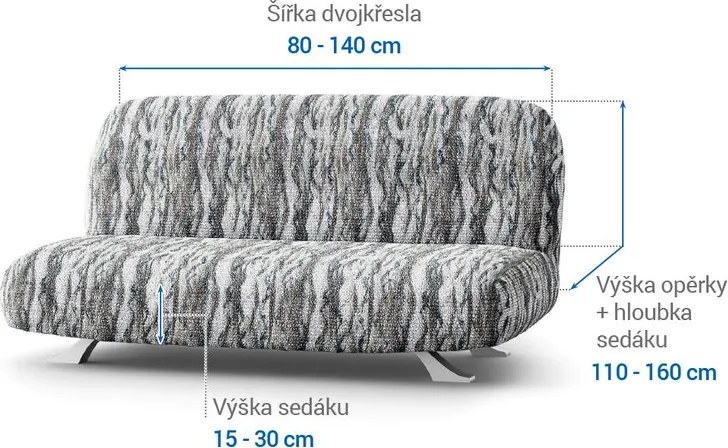 Gaico Huse bielastice OCEANO NOU gri-albăstrui 2fotoliu cu manere de lemn (l. 80 -140 cm)