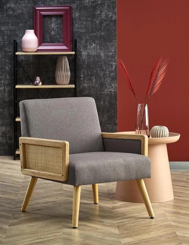 Scaun de design Culoare Gri / Lemn Masiv, KANNUS