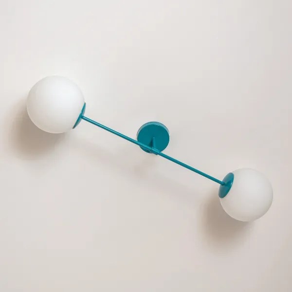 Plafonieră aplicată MOON 2xE27/15W/230V turcoaz