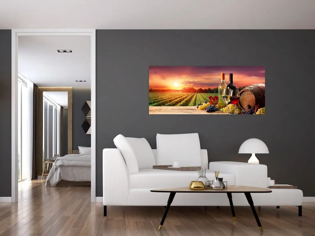 Tablou cu vie și vin (120x50 cm)