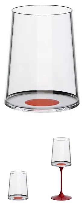 Set 2 pahare de cristal Trebonn SplitGlass 2025121, 280 ml, Ø7.3x9 cm, Posibilitate atasare picior, Roșu