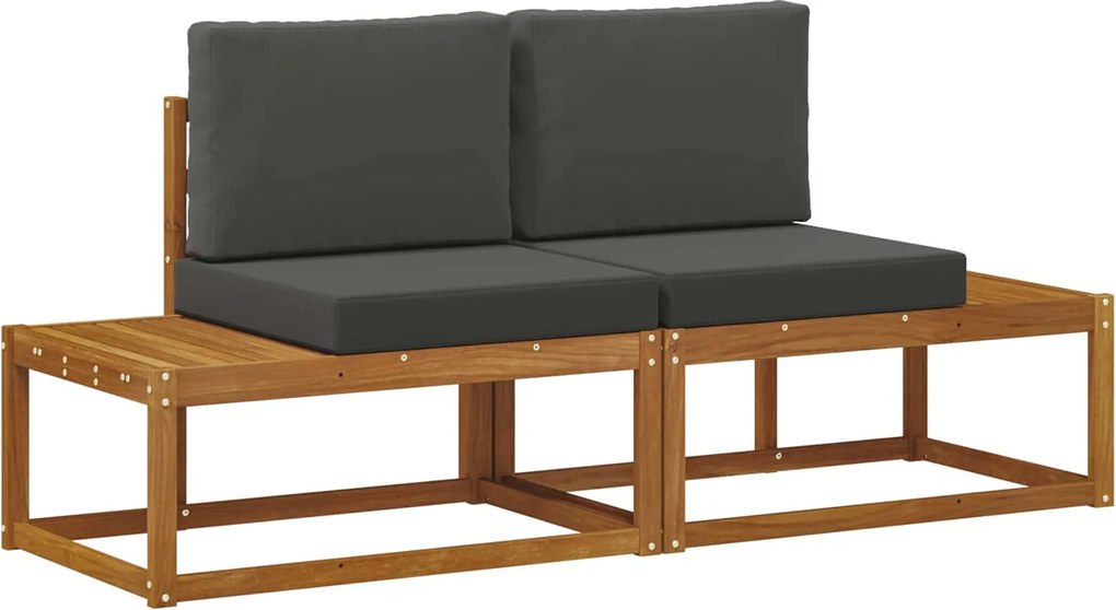 vidaXL Canapea de exterior cu pernă 2 Bucată Natural și Antracit