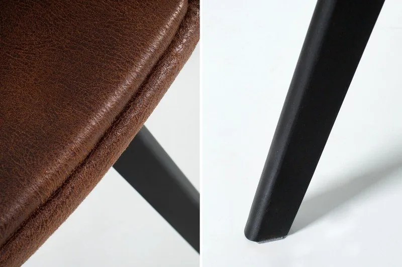 Set 2 scaune design scandinav Nordic Star microfibra maro antic