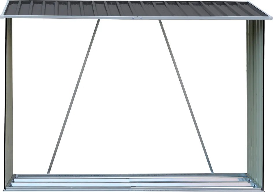 Magazie pentru lemn, antracit/alb, 217x82x154 cm, DARYL TIP 2