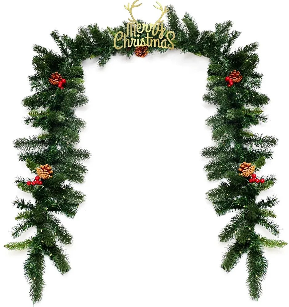 Ghirlandă de Crăciun cu 100 de lumini LED calde, 2,7 m