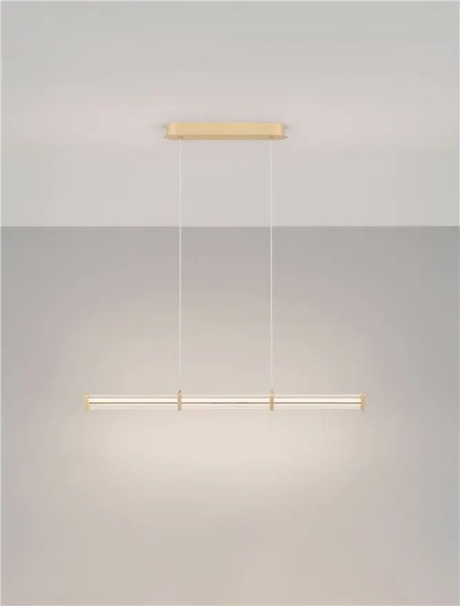 Lustra LED 2700K suspendata design liniar PHEME auriu periat