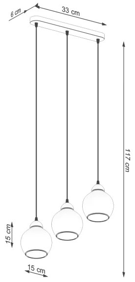 Lustră pe cablu ALINO 3xE27/60W/230V neagră Sollux SL.1142