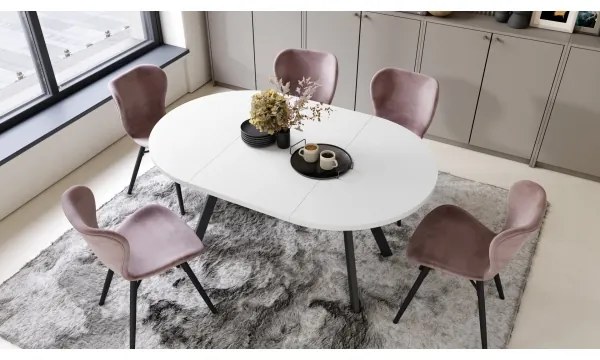 Masă de dining ARTUR alb/negru