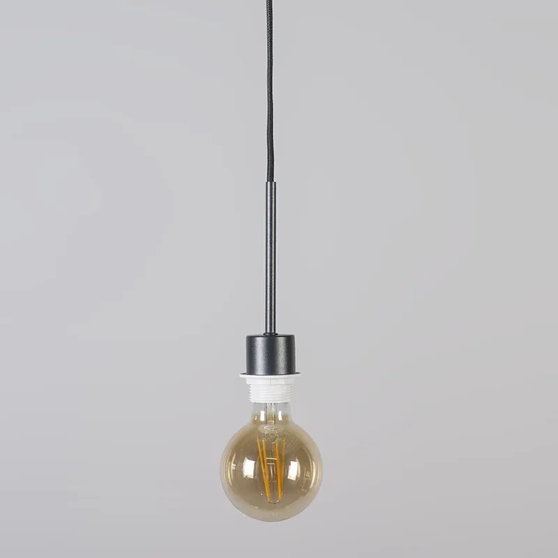 Lampă modernă suspendată neagră cu abajur 45 cm alb - Combi 1