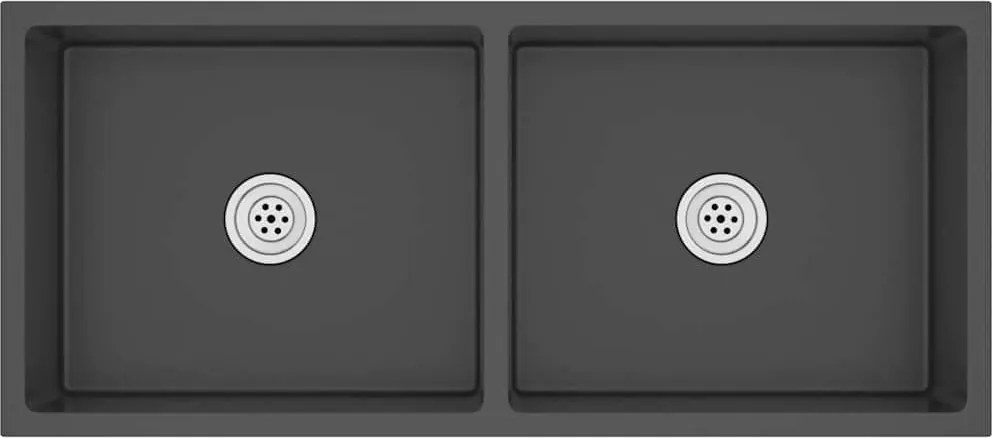 vidaXL Chiuvetă de bucătărie lucrată manual, negru, oțel inoxidabil