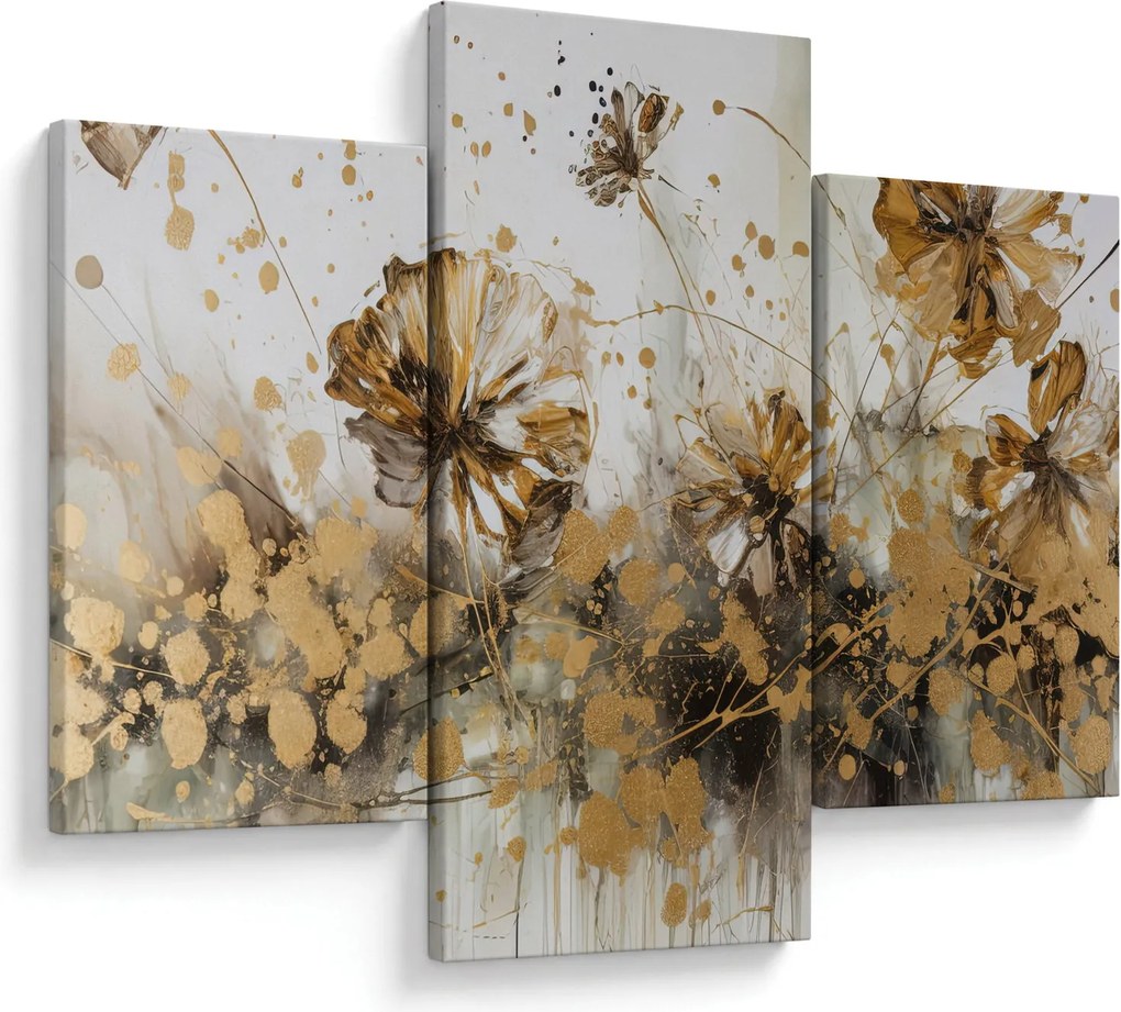 Tablou - pictură abstractă florală (90x60 cm)