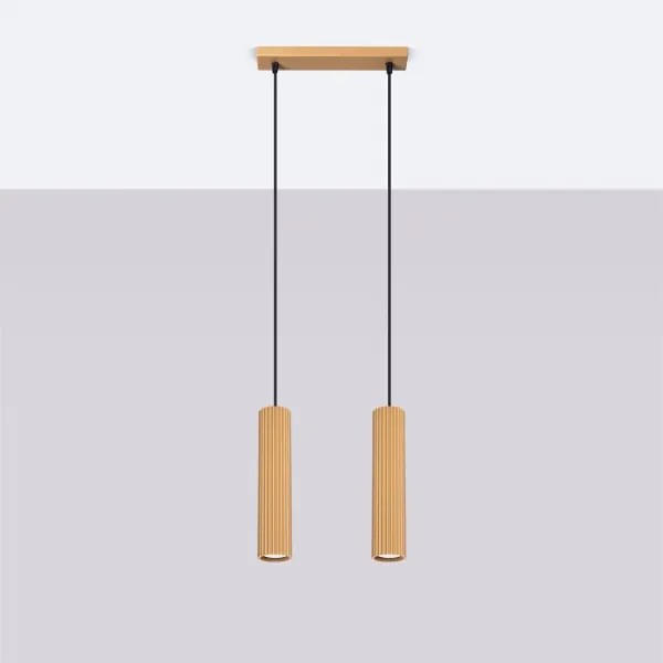 Lustră pe cablu Sollux SL.1555 KARBON 2xGU10/10W/230V auriu