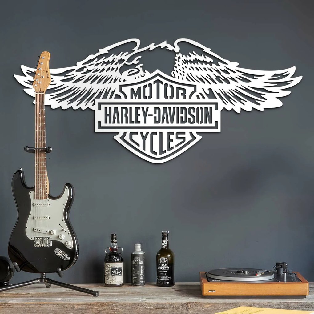 DUBLEZ | Tablou din lemn - Sigla Harley Davidson