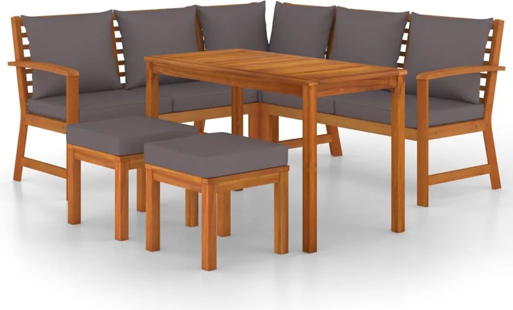 vidaXL Set mobilier grădină cu perne, 6 piese, lemn masiv acacia