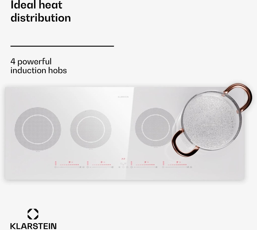 Klarstein Masterzone Slim Round plită cu inducție, max. 7200 W, încorporat, 4 zone