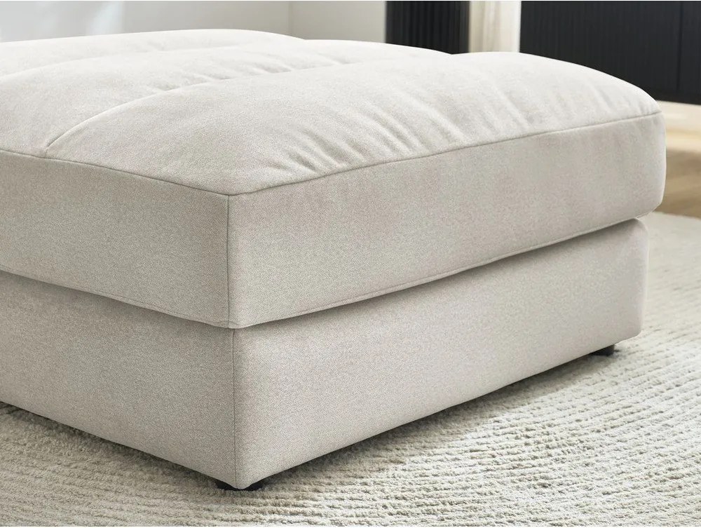 Taburet bej cu tapițerie din catifea Sierra – Bobochic Paris