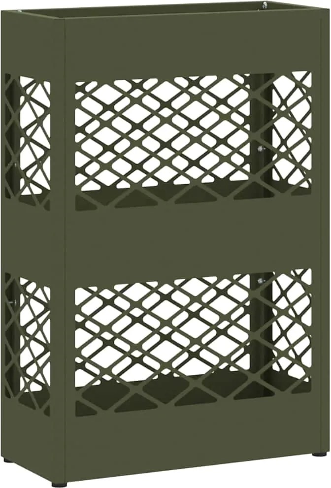 vidaXL Suport pentru umbrele Olivengrønn 28 x 12 x 41 cm Oțel