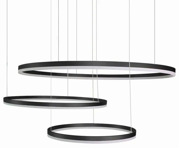 Lustra LED XXL suspendata design modern circular geometric Halo BK